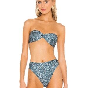 Blue Patterned Bikini Set